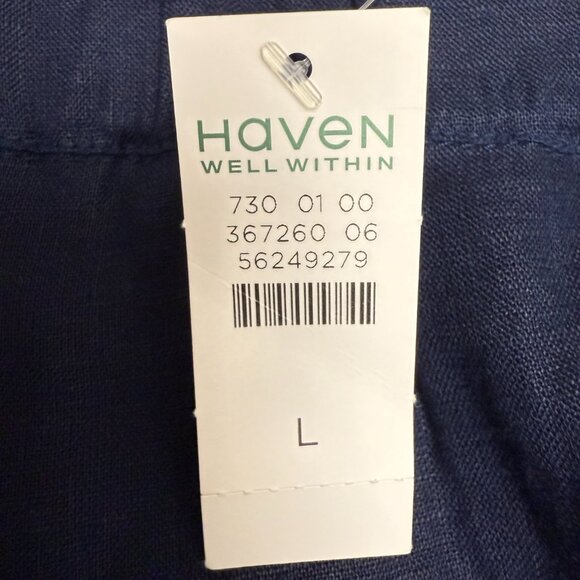 NWT Women's TALBOTS HAVEN Well Within Linen Pants Twilight | Size L - Picture 9 of 10